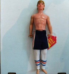12'' 1979 MATTEL WAYNE GRETZKY HOCKEY ACTION FIGURE, PART UNIFORM, SKATES